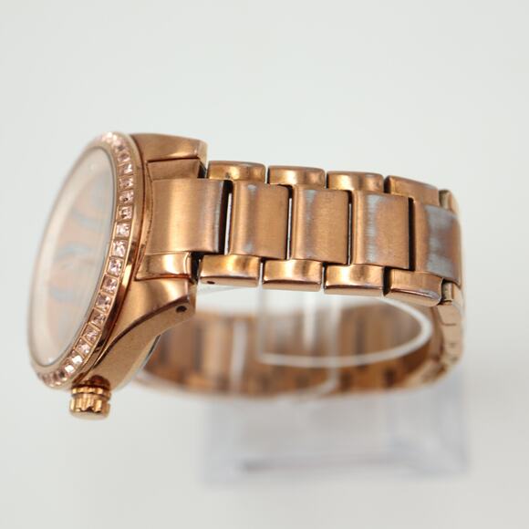 Fossil Women's Rose Gold Tone Watch 40mm Glitter Dial Crystal Bezel BQ1096 - Picture 13 of 15